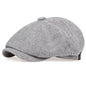 Tweed Peaky Blinders Hat Adjustable Newsboy Cap Herringbone Wool Flat