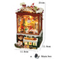 DIY Wooden Dollhouse Christmas Lodge Miniatures with LED Lights Assembly Model Gift - EXPROTAS
