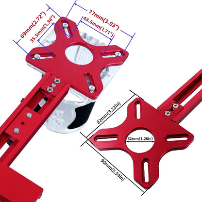 3-in-1 Aluminum Router Milling Groove Bracket, Circular Woodworking Cutting Jig Tool