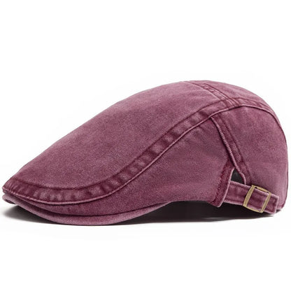 Men's Flat Cap Newsboy Gatsby Retro Driving Hat Washed Denim Outdoor