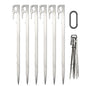 6Pcs Steel Tent Pegs 28cm Heavy Duty Ground Stakes for Camping Canopy Gazebo