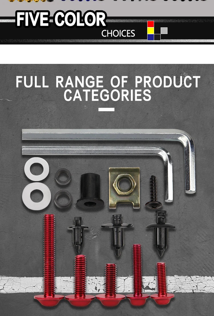201PCS Motorcycle Universal CNC Fairing Bolt Kits for Dirt Bike