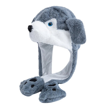 Funny Ear Hat Plush Rabbit Animal Cap for Party Teens Headwear