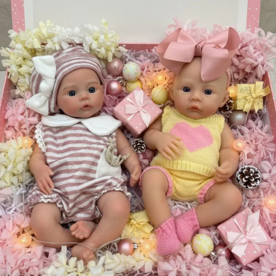 25cm Meadow Silicone Reborn Girl Doll Open Mouth Washable Painted 2 Outfits