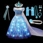Disney Elsa Role Playing Dress Light Up Kids Halloween Frozen Carnival Apparel Girls Birthday Elsa Princess Glowing Vestidos-EXPROTAS