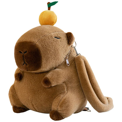 Capybara School Bag Plush Backpack Kawaii Cute Large Capacity for Kids