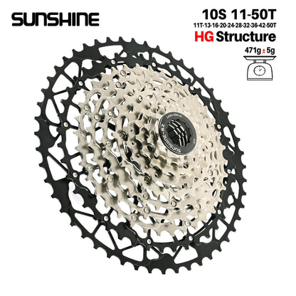 SUNSHINE Ultralight MTB Bike Cassette HG 9–13 Speed Carbon Steel Sprocket - EXPROTAS