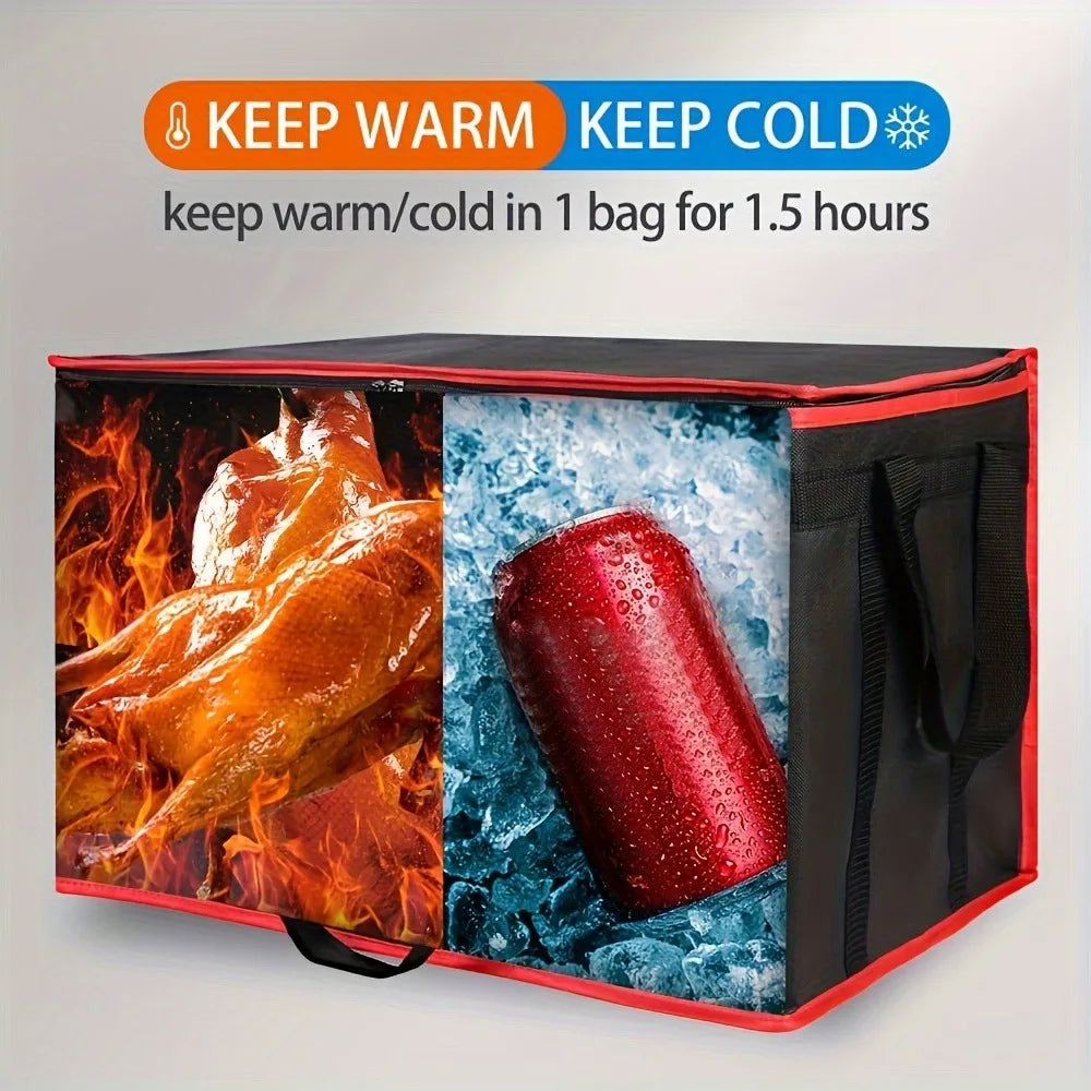Pizza Delivery Bag Insulated Waterproof Large Capacity Portable Easy Clean
