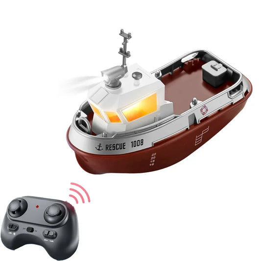 S820 1/72 RC Tugboat Mini Boat 2.4G Dual Motor LED Remote Control Toy - EXPROTAS