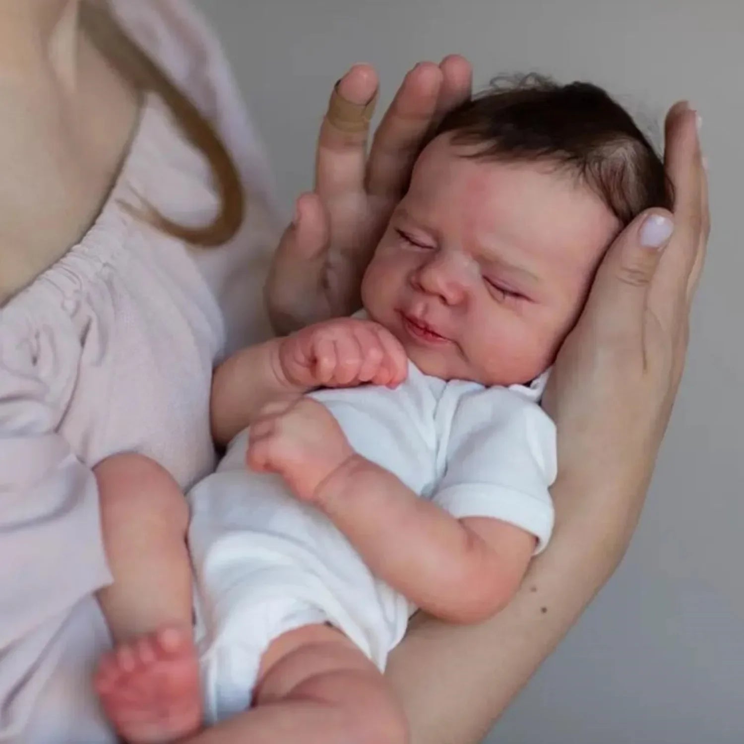 BZDOLL Realistic 48cm Soft Silicone Asleep Reborn Baby Doll With 3D-painting Skin, Alive 19inch Newborn Bebe Cute Birthday Gift-EXPROTAS