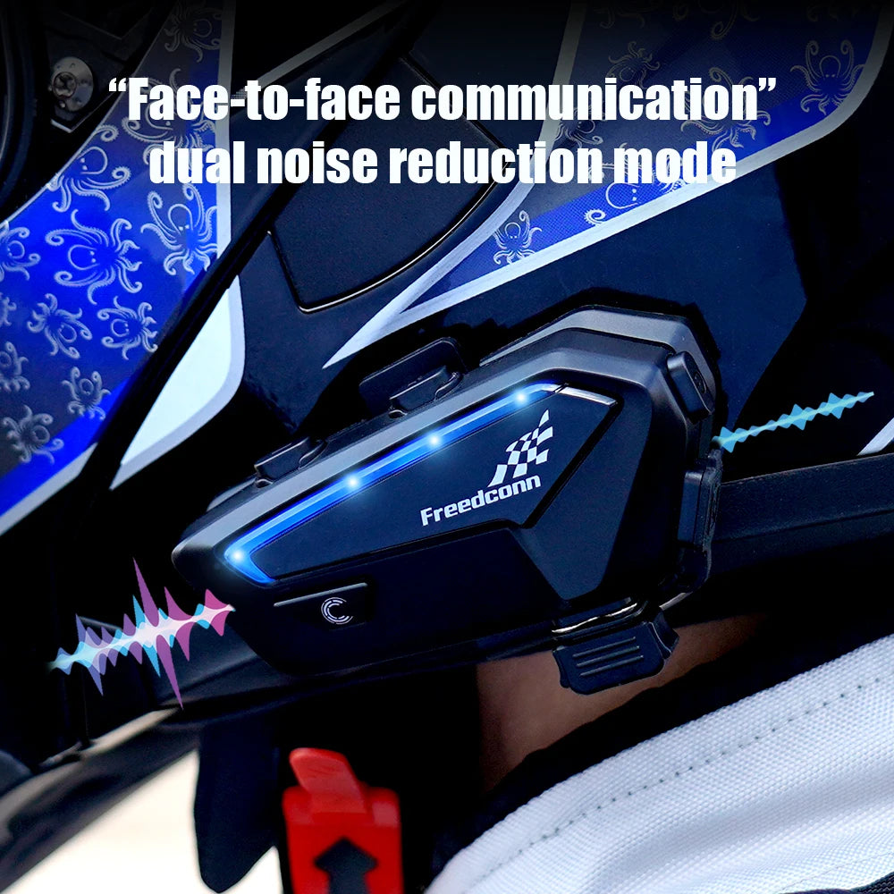 Freedconn FX Motorcycle Helmet Bluetooth Intercom Headset 10 Riders Pairing
