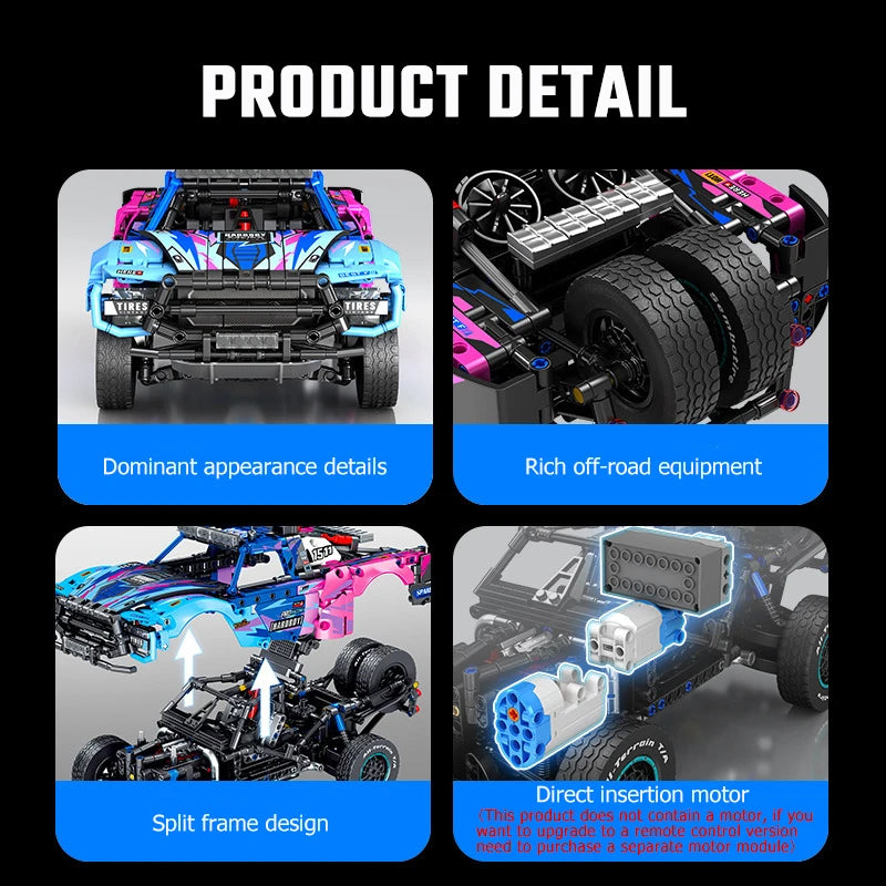 SEMBO 1341pcs Off-Road Racing Car Building Blocks MOC Vehicle Model DIY Toy Gift