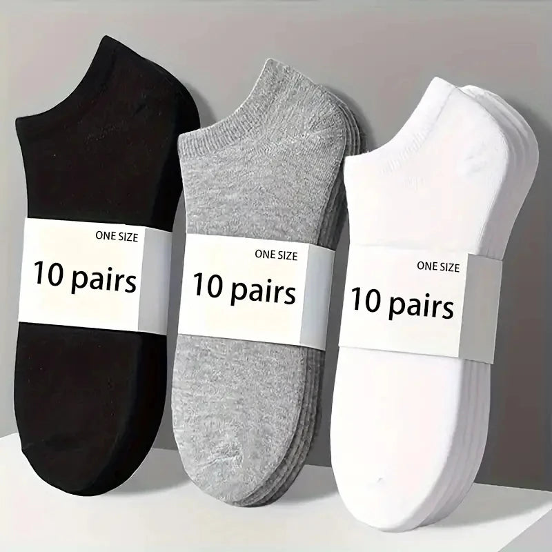 5/10-Pack Unisex Comfort-Fit Ankle Socks Lightweight Breathable Sports Wear