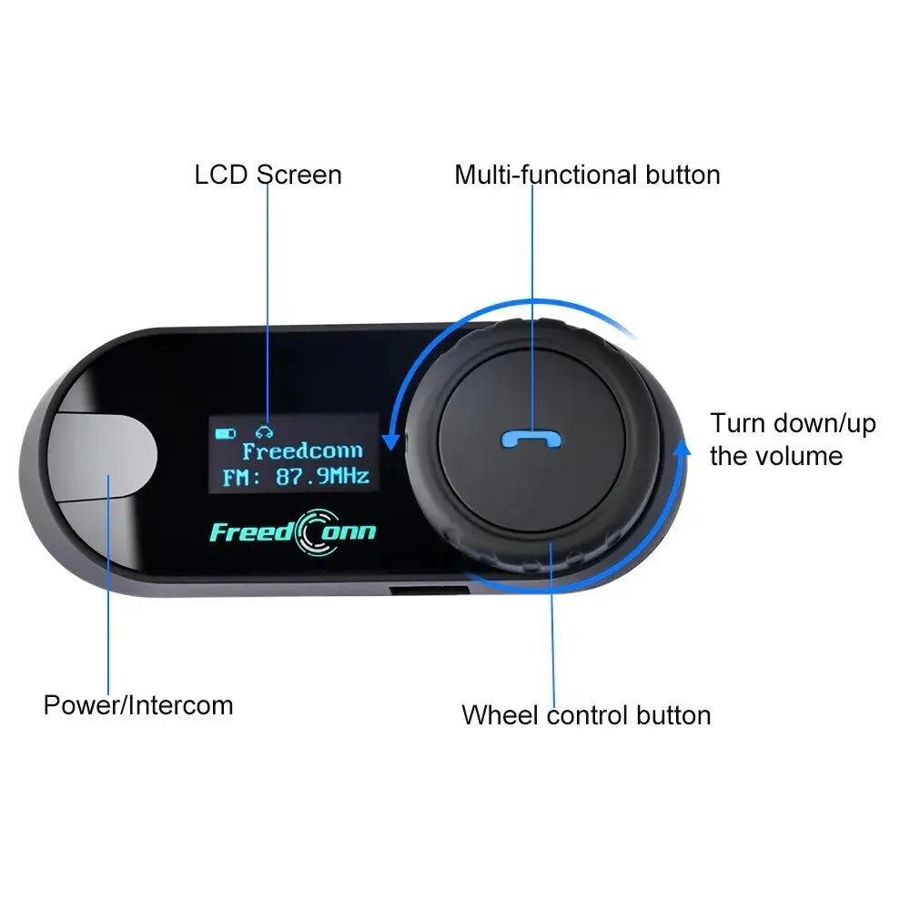 Freedconn T Com SC Motorcycle Helmet Bluetooth Intercom 10 Riders Music Share
