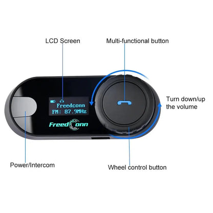 Freedconn T Com SC Motorcycle Helmet Bluetooth Intercom 10 Riders Music Share