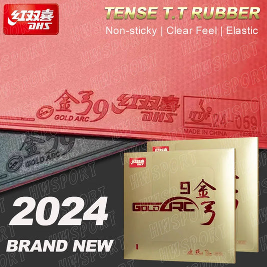 DHS Gold Arc 9 Table Tennis Rubber Goldarc 9 Non-sticky Ping Pong Rubber Sheet with Pre-tuned DHS 80# Cake Sponge-EXPROTAS