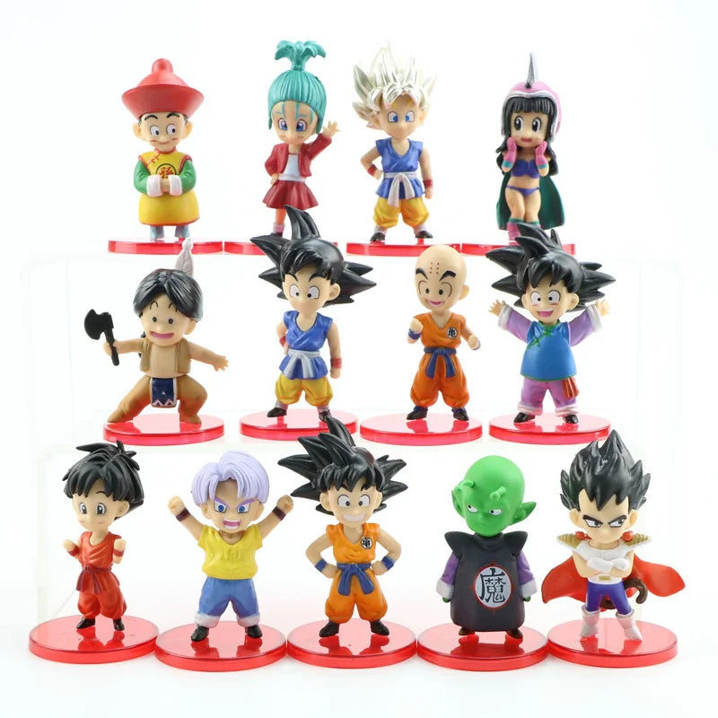 13pcs Mini Anime Figures Set Saiyan Collection Model Toy Gift
