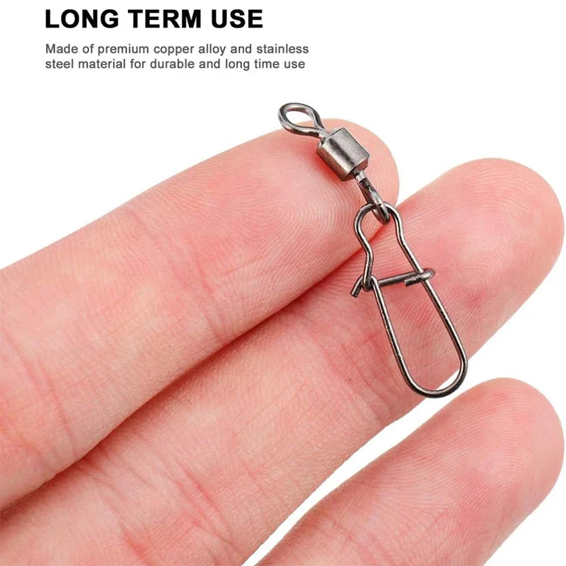 Stainless Steel Bearing Duo-lock Connector Fishing Snaps 200Pcs