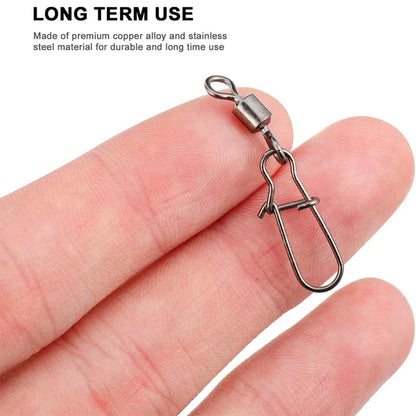 Stainless Steel Bearing Duo-lock Connector Fishing Snaps 200Pcs