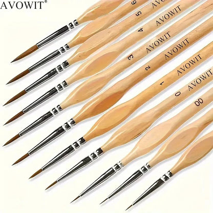 11pcs Detail Brush Set Micro Fine Art Brushes for Painting Miniature Models
