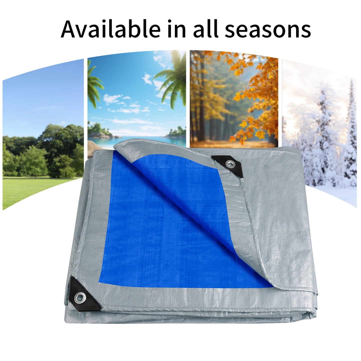Waterproof Tarp Cover Heavy Duty Tarpaulin 3x3M Camping Ground Sheet