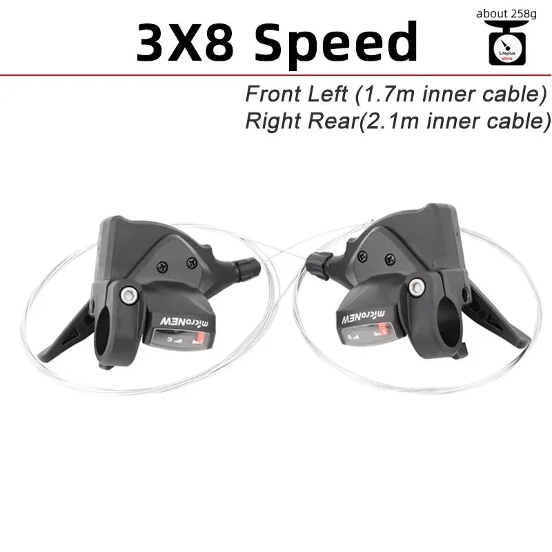 MicroNEW MTB Shifter Lever 3x7 3x8 3x9 3x10 3x11 Speed Front Rear Trigger Shift
