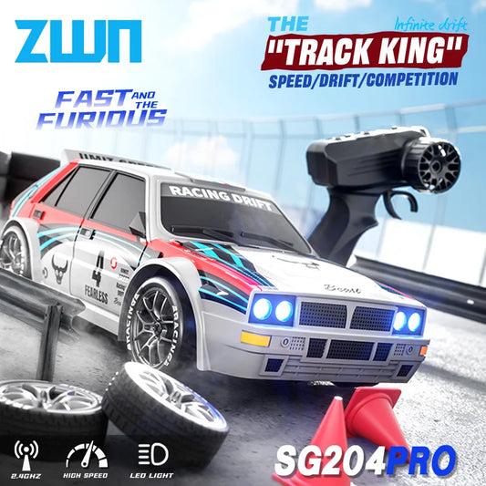 SG204 PRO 1/24 RC Drift Car 4WD LED Light High Speed GTR Racing Remote Toy