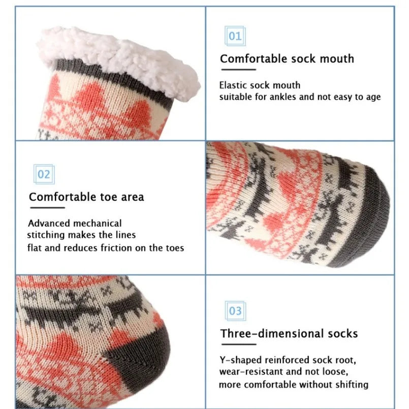 Winter Warm Fuzzy Fluffy Socks Non Slip Cozy Slipper Christmas Gift