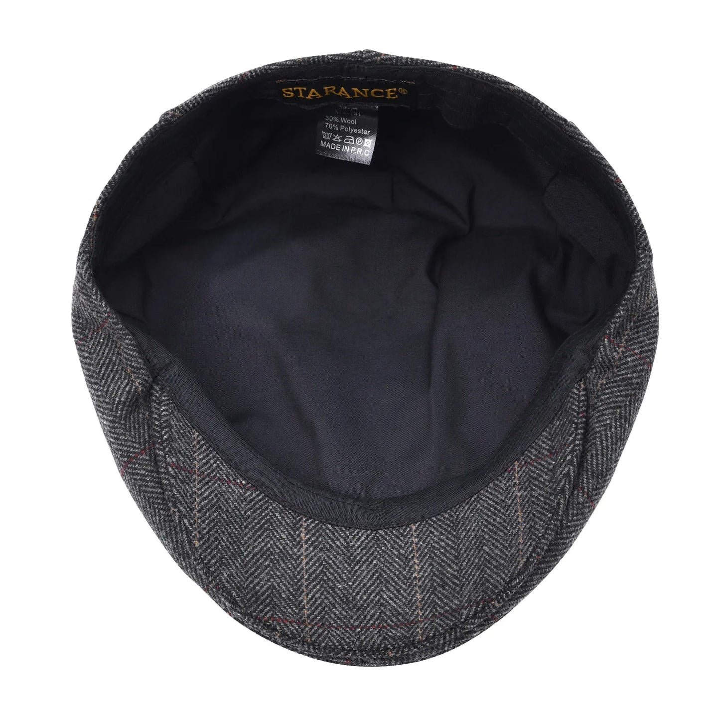 STARANCE Men's Herringbone Flat Ivy Newsboy Hat Wool Blend Gatsby Cabbie Cap