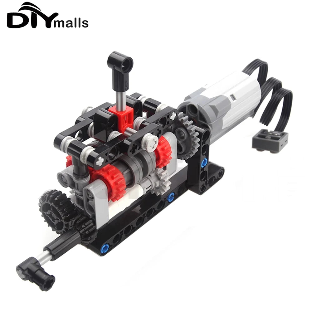 MOC 4-Speed Gearbox Model with Motor & Battery Box Power Functions Kit