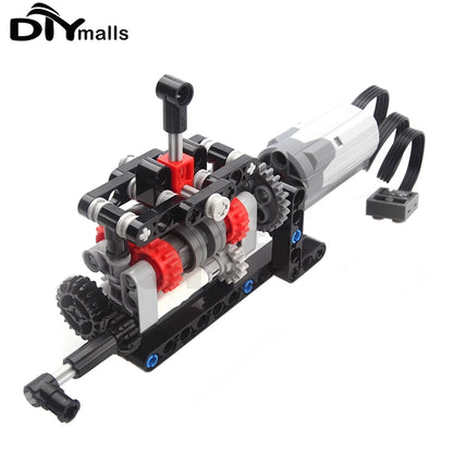 MOC 4-Speed Gearbox Model with Motor & Battery Box Power Functions Kit
