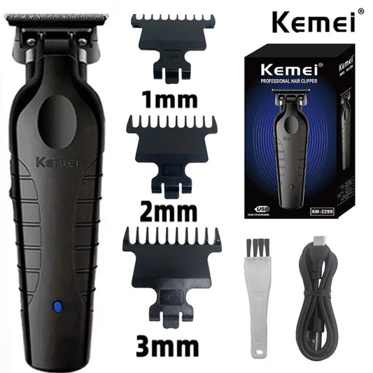 Kemei KM-2299 Hair Trimmer Cordless USB Rechargeable Professional Clipper