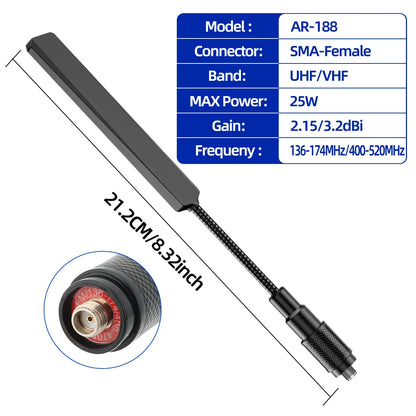 Gooseneck Tactical Antenna SMA-Female for Baofeng UV-5R VHF UHF 13 17 21