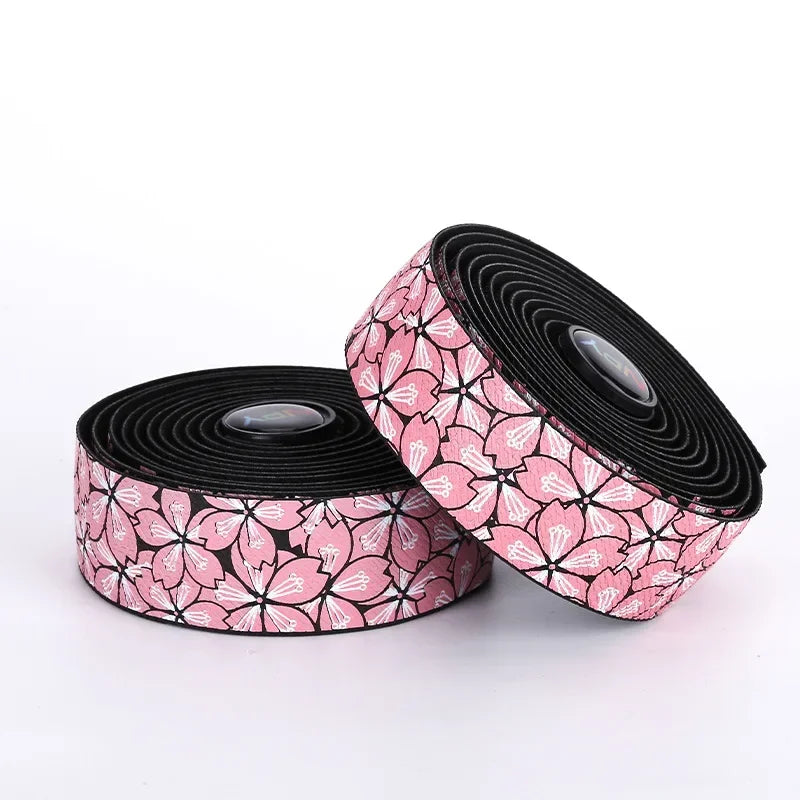 Sakura Pattern Bike Handlebar Tape Soft Road Gravel Bicycle Bar Wrap Grip