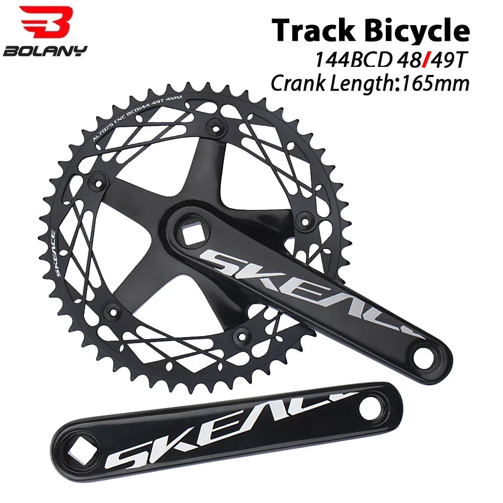 SKEACE 144BCD Track Crankset Square Taper 165mm Single Speed 49T Alloy