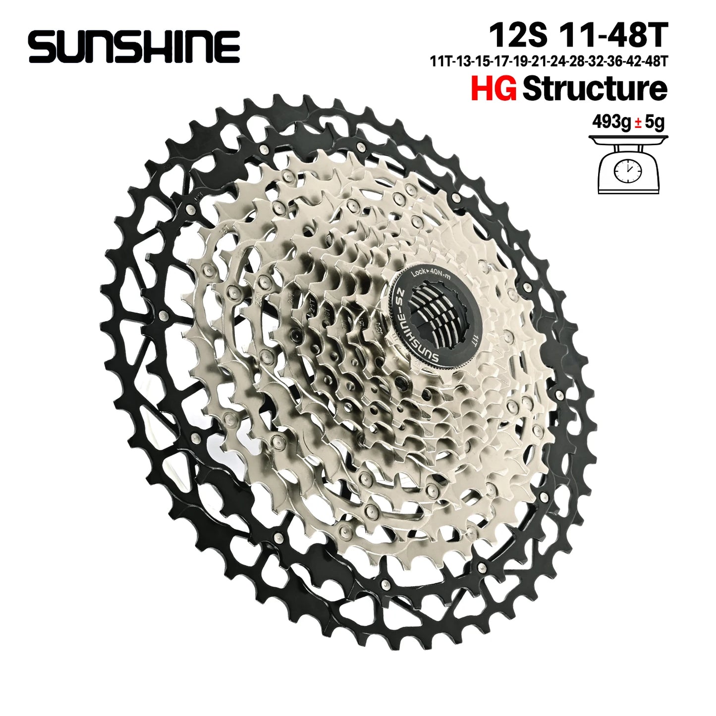 SUNSHINE Ultralight Carbon Steel Bicycle Cassette 9/10/11/12/13 Speed HG Sprocket MTB