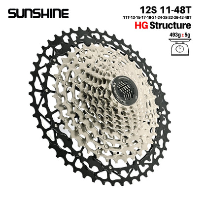SUNSHINE Ultralight Carbon Steel Bicycle Cassette 9/10/11/12/13 Speed HG Sprocket MTB