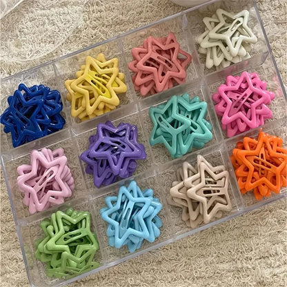 Alloy Hair Clips 20/50Pcs Star-Shaped Hollow-Out Elegant Retro Style Accessories