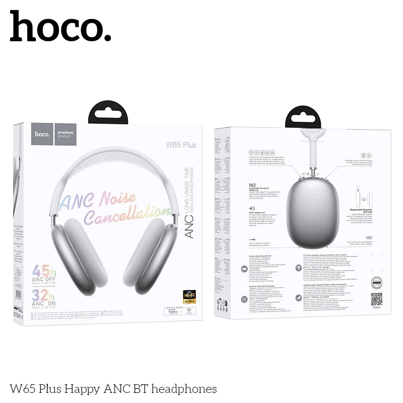 Hoco W65 Bluetooth Over-Ear Headphones Wireless Mic Sounds Sport Headsets
