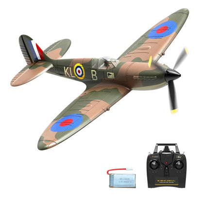 Volantex Spitfire RC Plane, EPP 400mm Wingspan 4CH 2.4G RTF Aerobatic Fighter