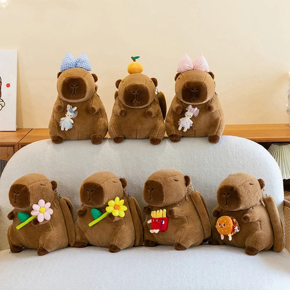 Capybara School Bag Plush Backpack Kawaii Cute Large Capacity for Kids