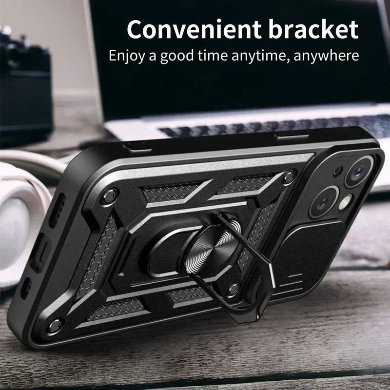 Shockproof Armour Case for iPhone 7-16 Pro Max Plus Mini SE Camera Cover