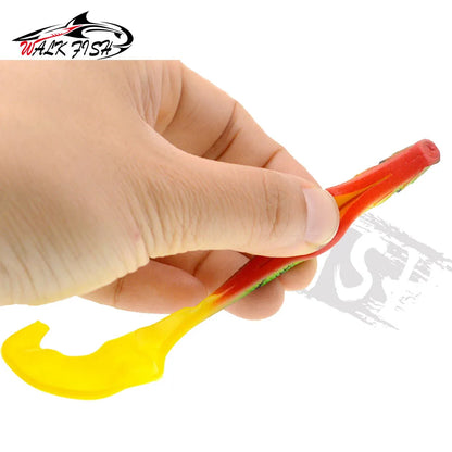 4PCS Fishing Lure Jigging Soft Baits 12.5cm 5.5g Hooks for Bass Pike
