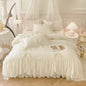 3pcs Ruffle Duvet Cover Bedding Set with Pillowcases for Bedroom