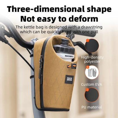 Water Bottle Bag Folding Bike Front Frame Storage Pouch for Brompton