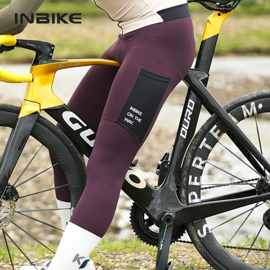 Thermal Fleece Cycling Bib Tights INBIKE Mens 3D Padded Winter MTB Road