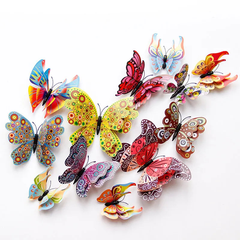 12Pcs 3D Butterfly Wall Stickers Decor for Kids Room Home Art