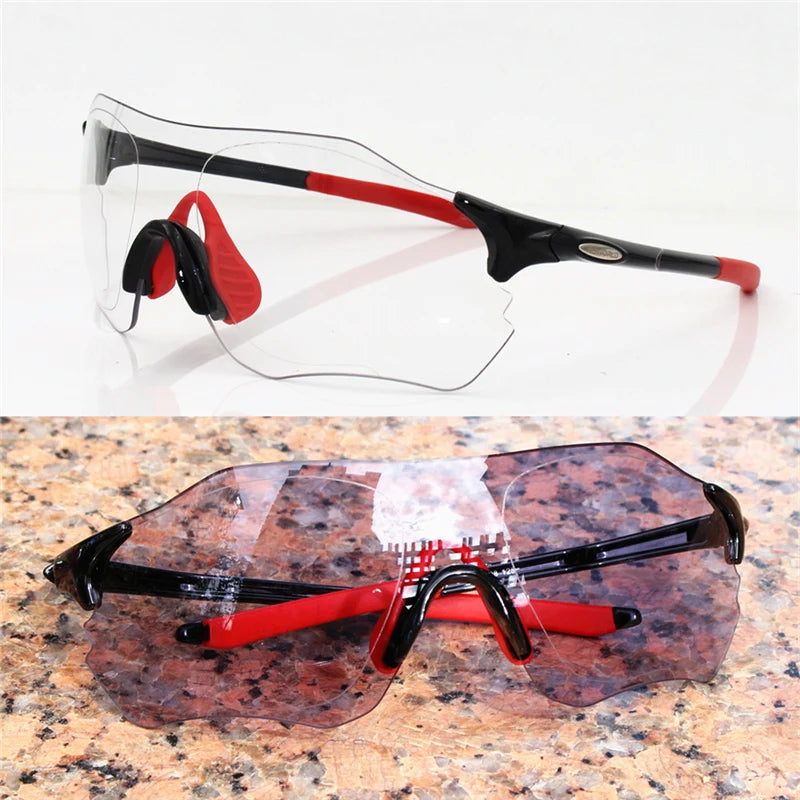 Photochromic Cycling Sunglasses TR90 Auto Lens MTB Road Bike Sports Eyewear