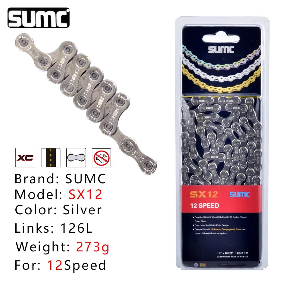 Bike Chain SUMC Half Hollow  116L 9/10/11/12 Speed for Shimano SRAM Campagnolo