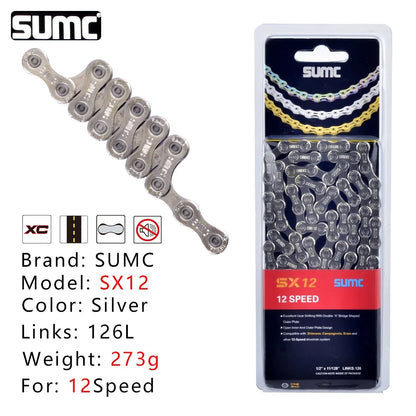 Bike Chain SUMC Half Hollow  116L 9/10/11/12 Speed for Shimano SRAM Campagnolo